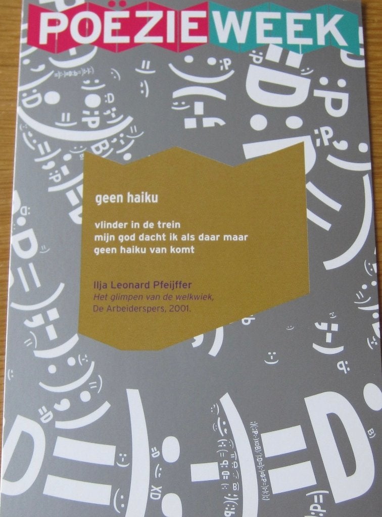Gedicht - Geen haiku van Leonard Pfeijffer op kaart - nieuw, Verzenden, 1980 tot heden, Ongelopen, Overige thema's