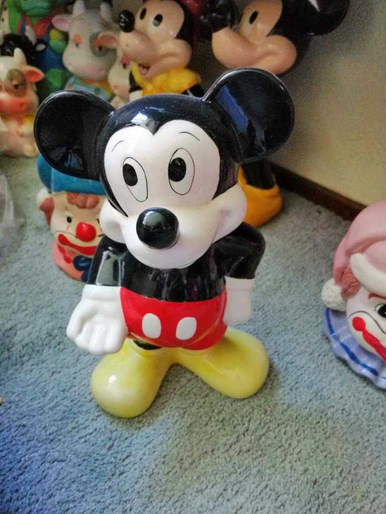Grote Mickey Mouse spaarpot, Ophalen of Verzenden, Mickey Mouse, Gebruikt, Beeldje of Figuurtje