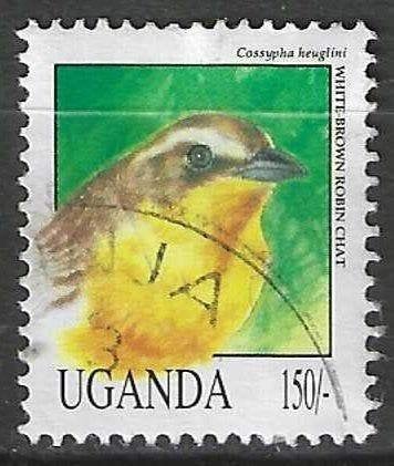 Uganda 1992 - Yvert 912 - De Witbrauwroodborsttapuit (ST), Verzenden, Overige landen, Gestempeld