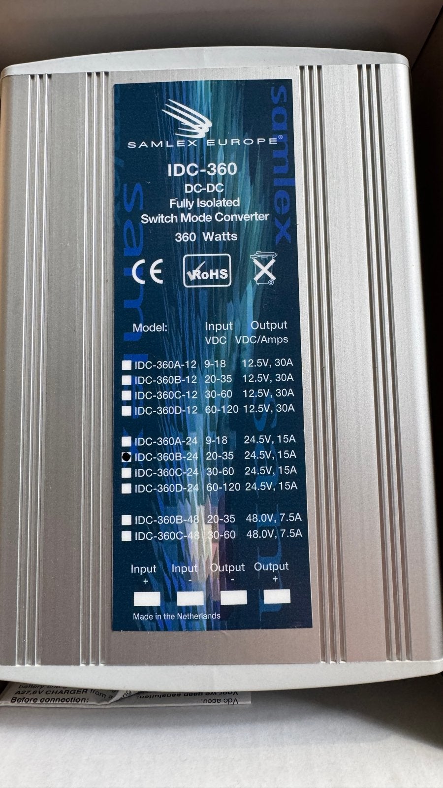 Samlex Europe IDC-360B-24 DC-DC Converter 360W, Ophalen of Verzenden, Nieuw