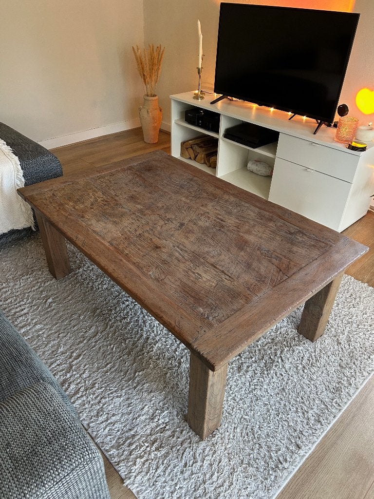 Houten salontafel, Huis en Inrichting, Ophalen, 50 – 75, Gebruikt, 100 tot 150 cm