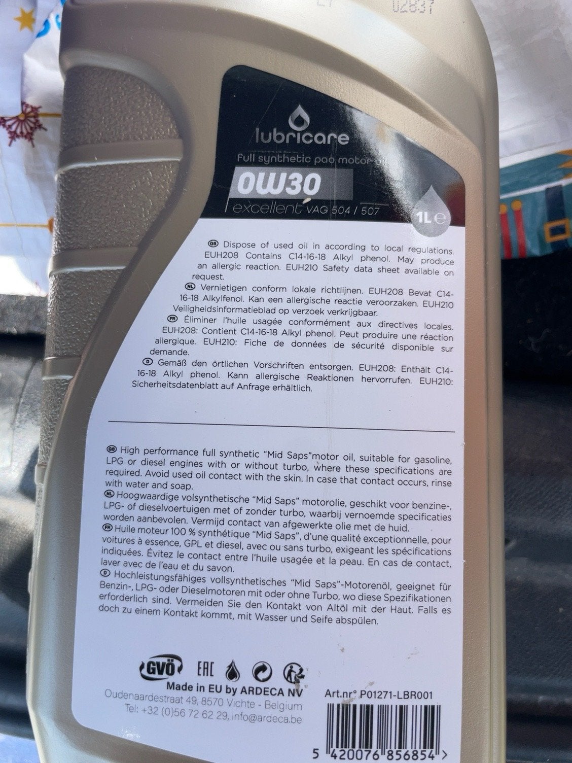Lubricare 0W30 Motorolie - 1L (VAG 504/507), Ophalen, Nieuw, Volkswagen