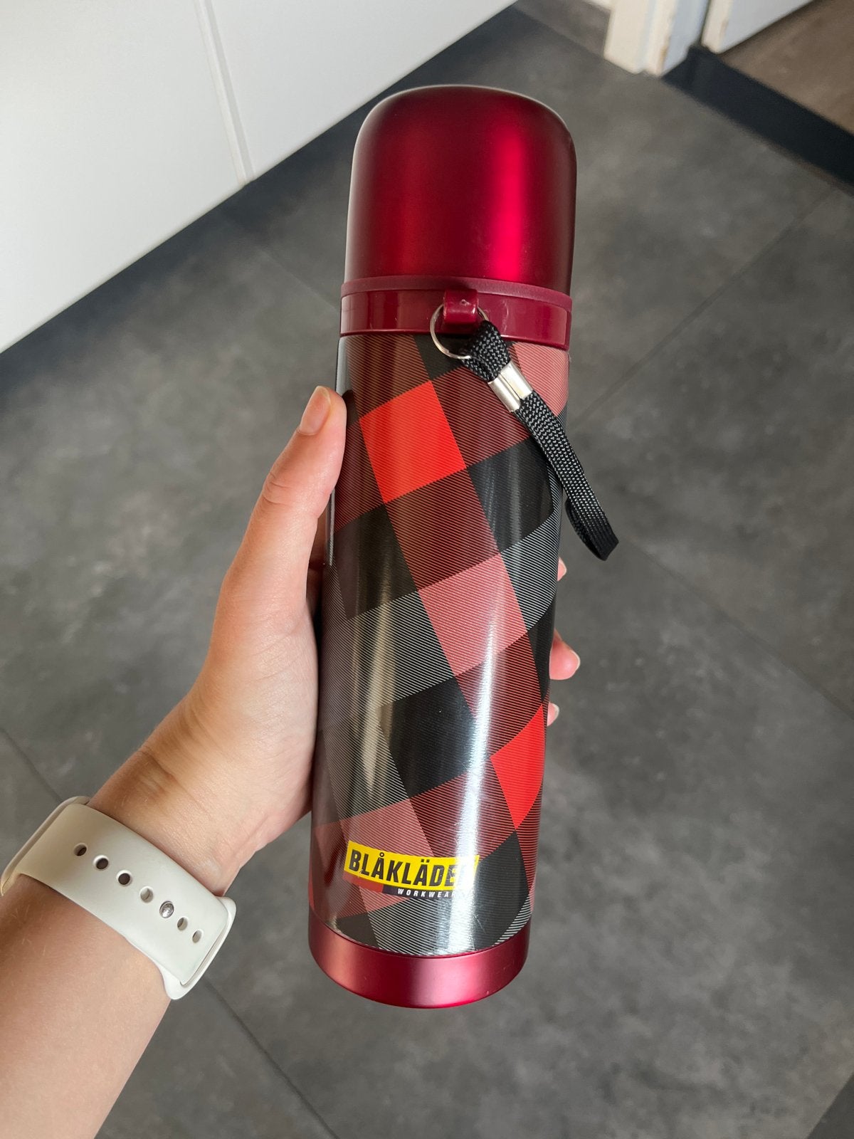 Blåkläder Thermosfles - Rood/Zwart Geruit, Ophalen, Metaal, Rood, Overige merken