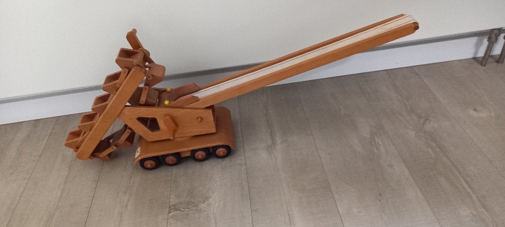 Vintage houten transportmachine met laadbakjes., Ophalen of Verzenden, Gebruikt