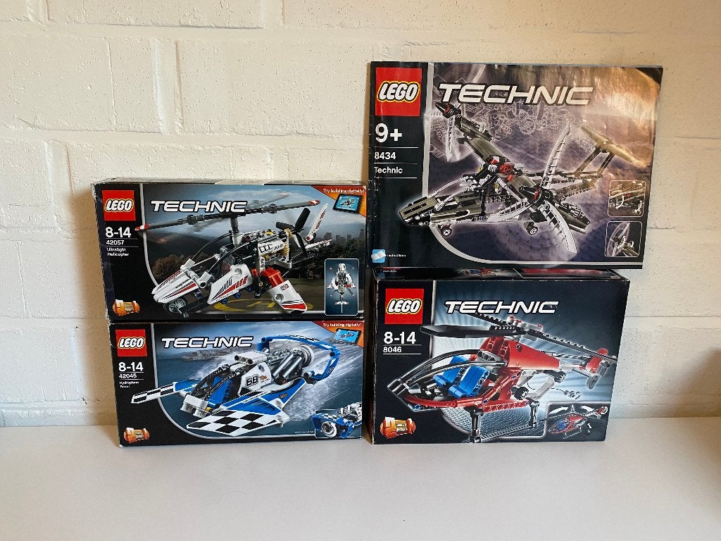 Vliegende Technisch LEGO sets (42057, 42045, 8434, 8046), Compleet, Gebruikt, Lego, Ophalen of Verzenden