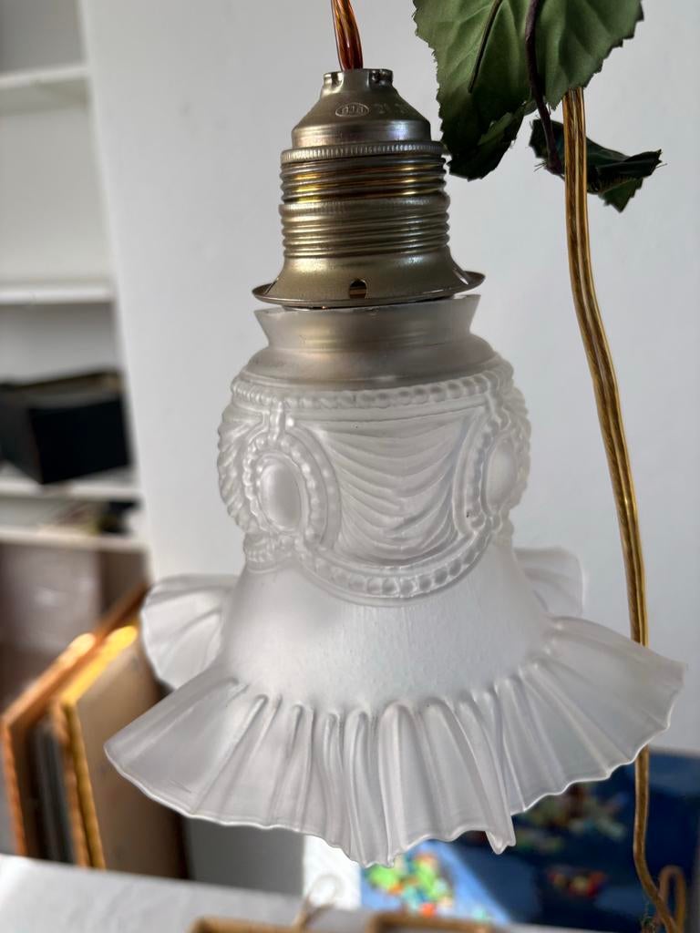 Set van 3 Vintage Art Deco Plafondlampen met Druivenrank, Ophalen of Verzenden