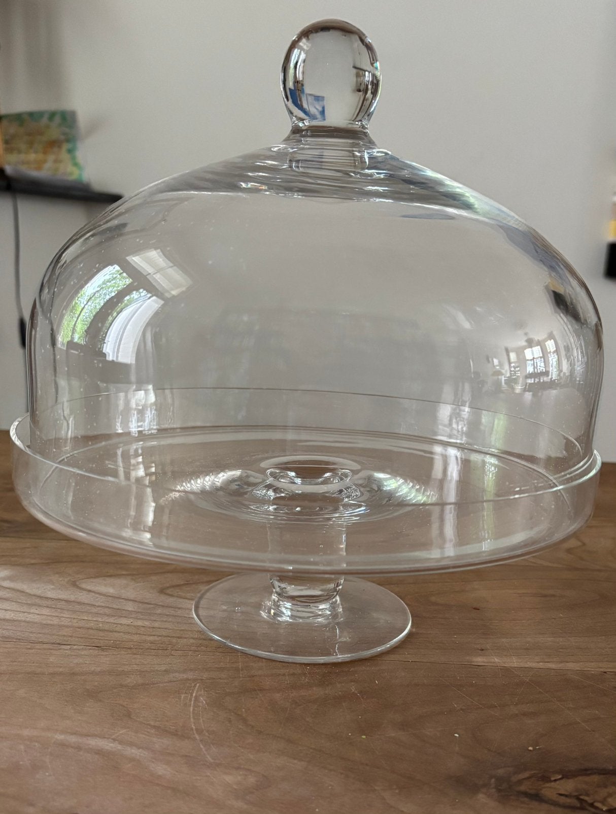 Glazen stolp op voetje, Huis en Inrichting, Woonaccessoires | Schalen en Manden, Ophalen, Rond, Glas