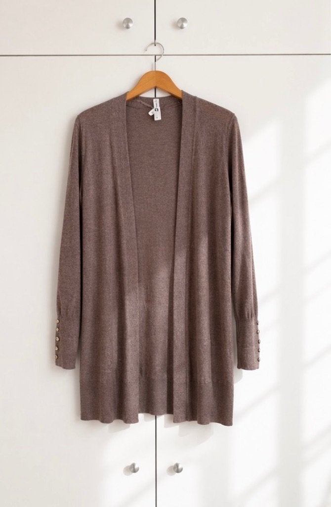 Everme lang taupe fijn gebreid vest maat XS nieuw, Bruin, Nieuw, Ophalen of Verzenden, Ever.me