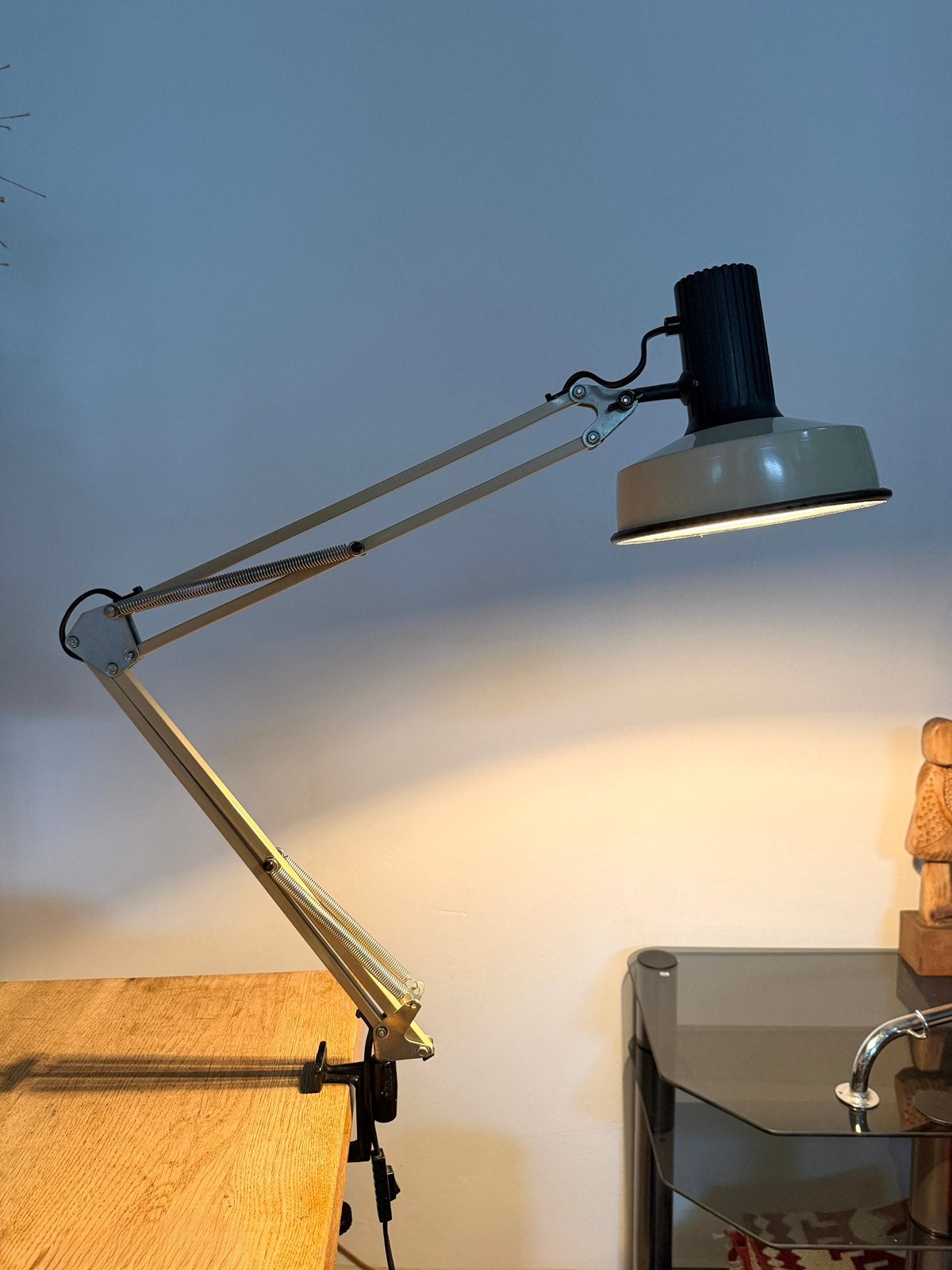 Vintage Vricotex architectenlamp, werklamp, schaarlamp, Beige, Gebruikt, Overige merken, I