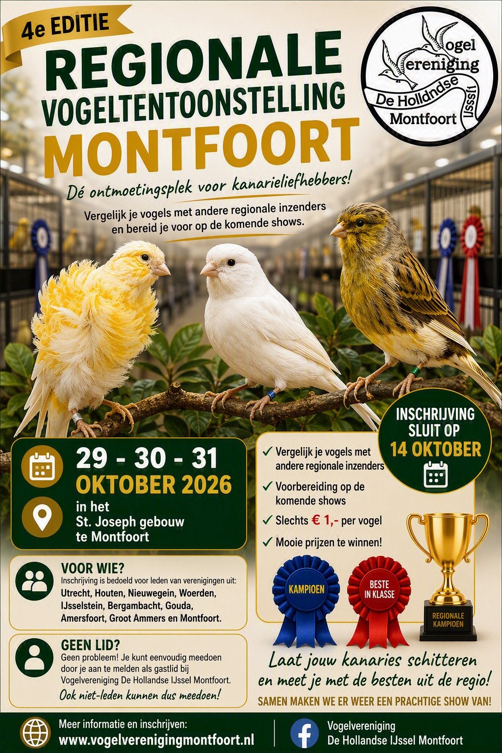 Regionale vogeltentoonstelling Montfoort! Doe je mee?, Dieren en Toebehoren, Meerdere dieren