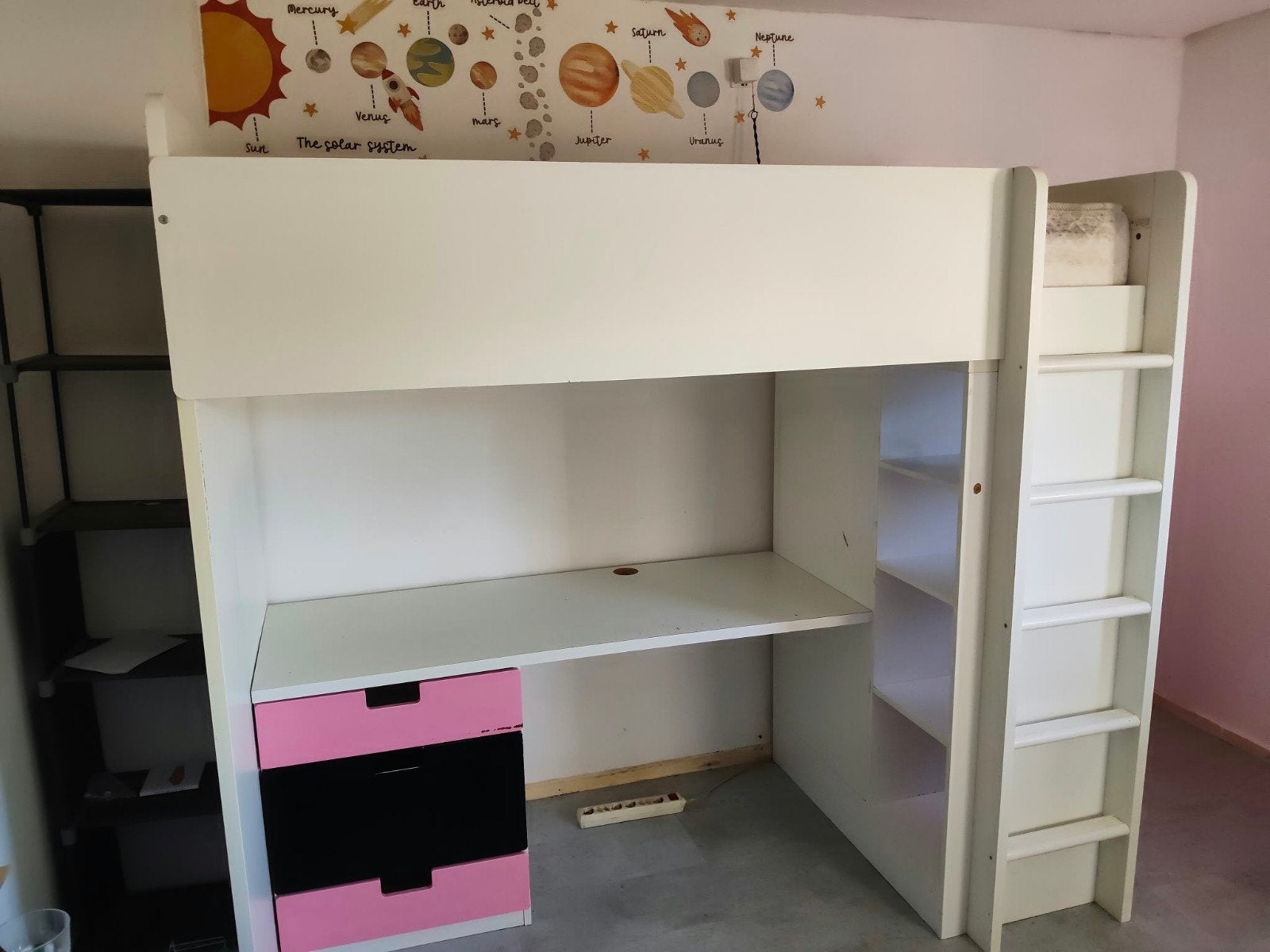 Hoogslaper met bureau en opbergruimte - Gebruikt, Ophalen, Gebruikt, Eenpersoons, 90 cm
