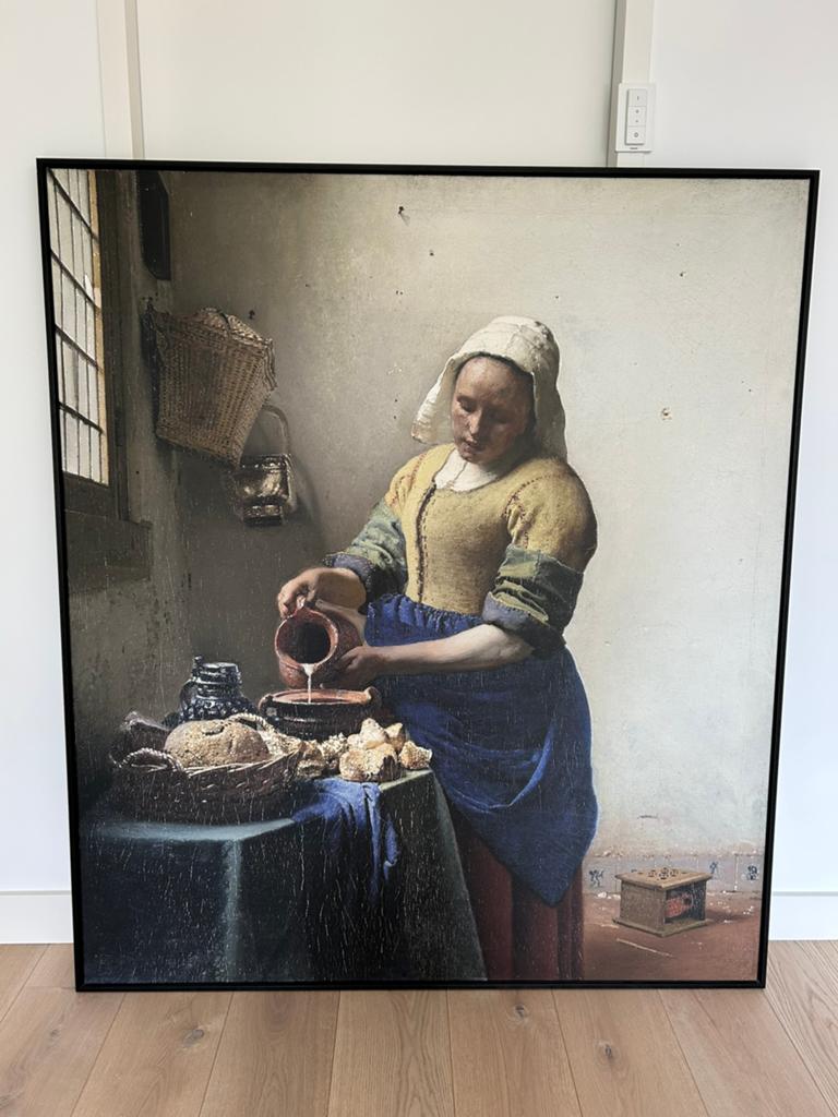 Het melkmeisje van Vermeer - Werk aan de muur, Ophalen, Zo goed als nieuw, Schilderij, 75 cm of meer