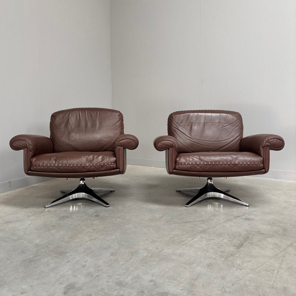 De Sede DS31 fauteuils jaren 60 70 80 leer design, Ophalen, 75 tot 100 cm, 50 tot 75 cm, Leer