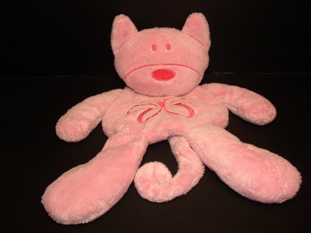 DIFRAX POES KNUFFELDOEK VELOURS ROZE MET GEBORDUURDE, Kinderen en Baby's, Ophalen of Verzenden, Nieuw, Kat