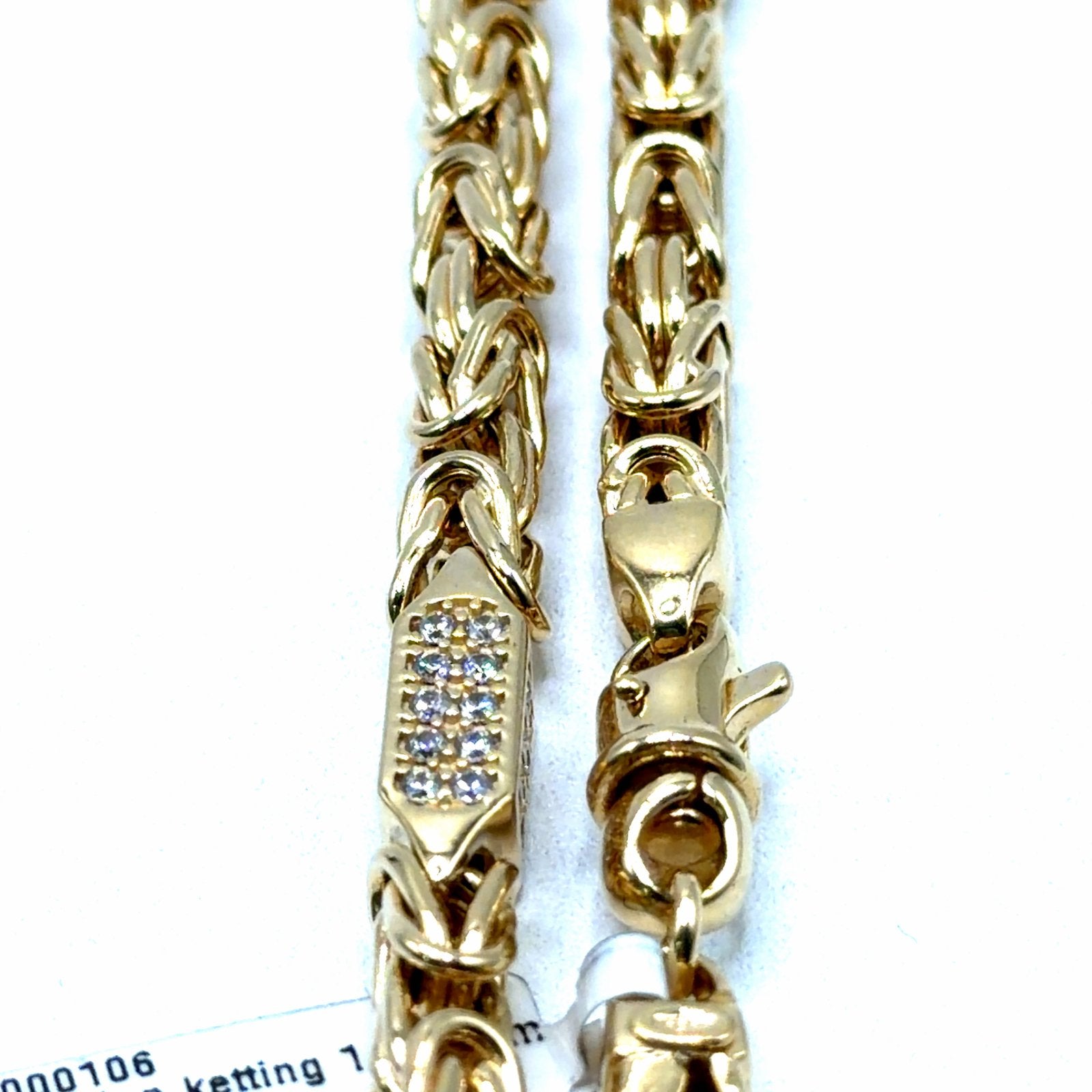 Gouden Koningsketting met Zirkonia - Nieuw, Met kristal, W, Nieuw, Ophalen of Verzenden