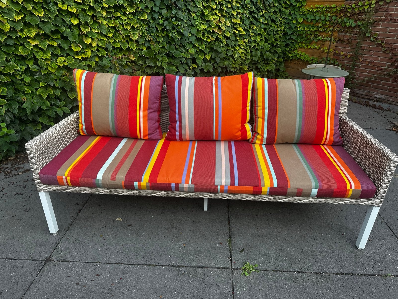 Le Sud tuinbank 185 cm –icl luxe Kleurmeester-kussens, Ophalen, 3 zitplaatsen, Zo goed als nieuw, Loungeset