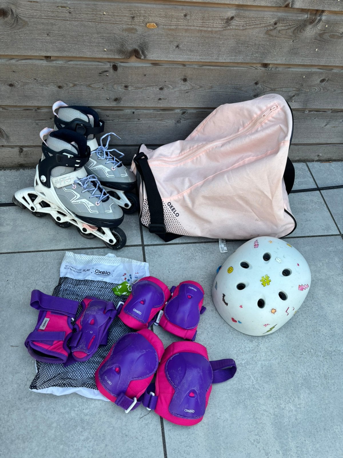 Decathlon skeeler set + beschermig maat 32-35, Ophalen, Zo goed als nieuw