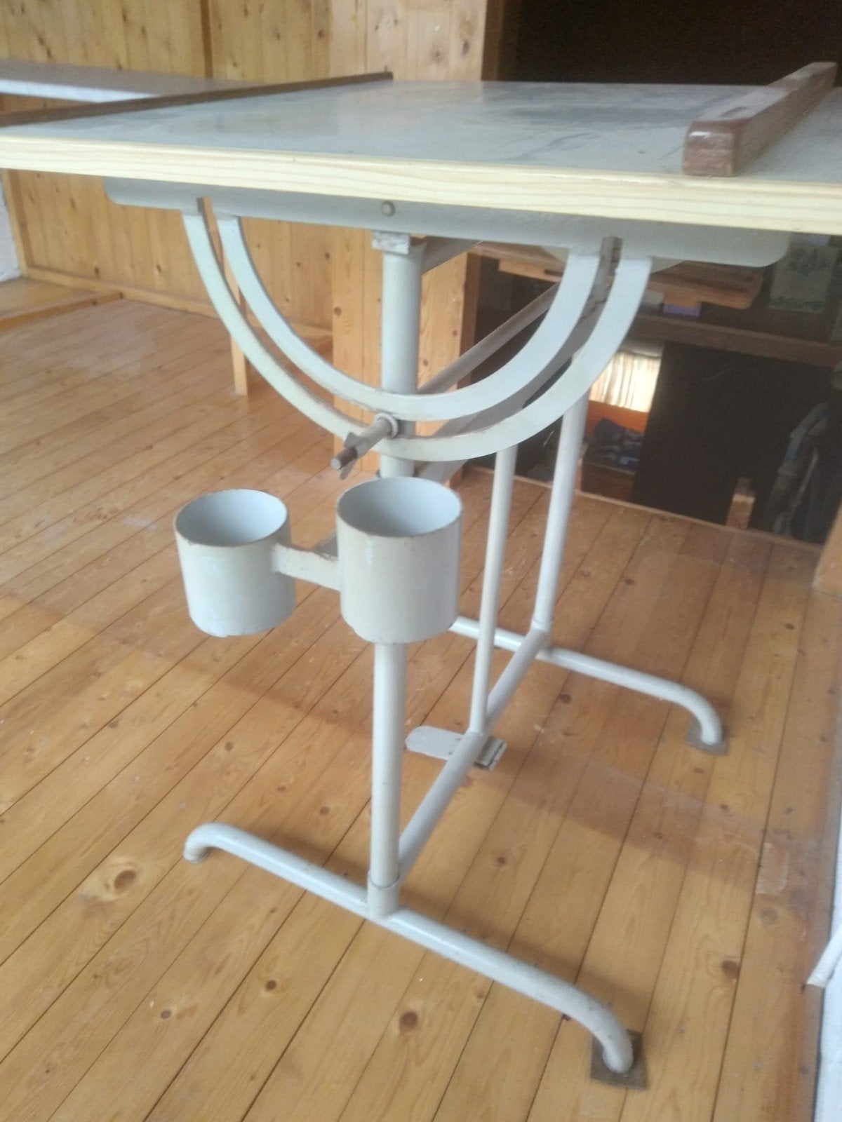 Vintage Tekentafel met Verstelbaar Blad en Opbergers, Doe-het-zelf en Verbouw, Tekentafels, Ophalen, Gebruikt, Minder dan 130 cm