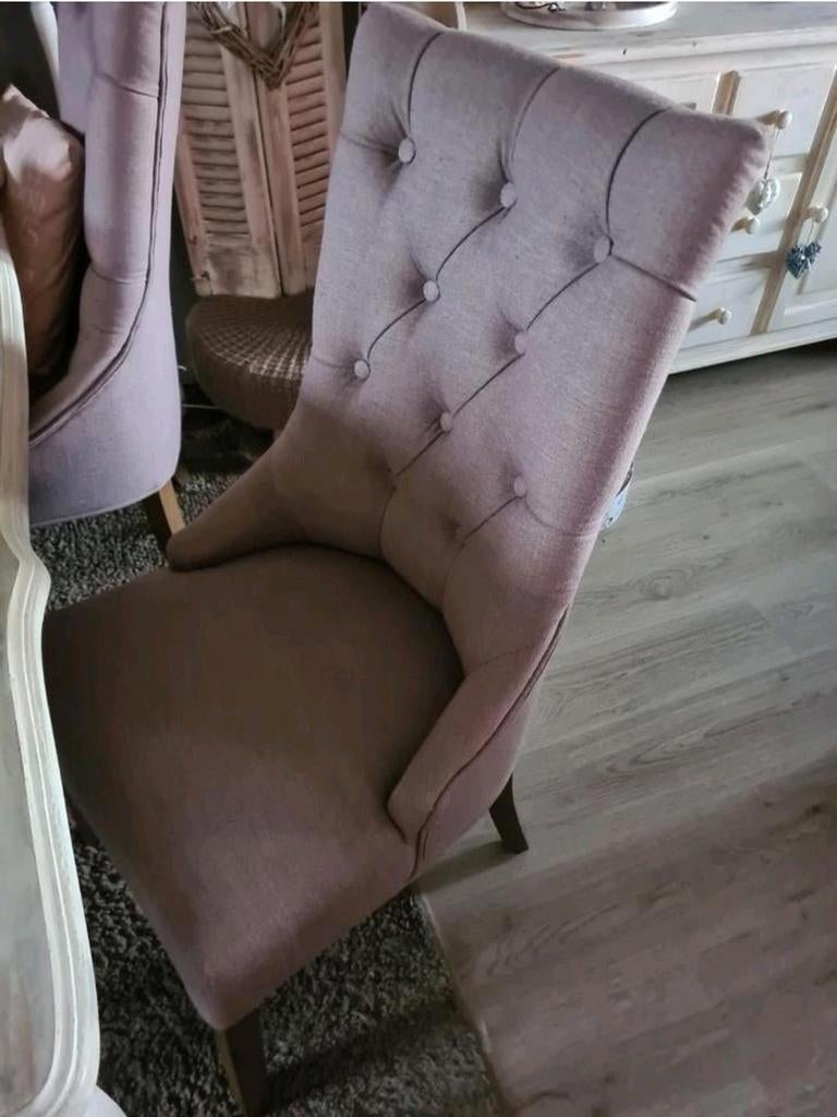 2 stuks eetkamer stoelen, Ophalen, Gebruikt, Stof, Twee