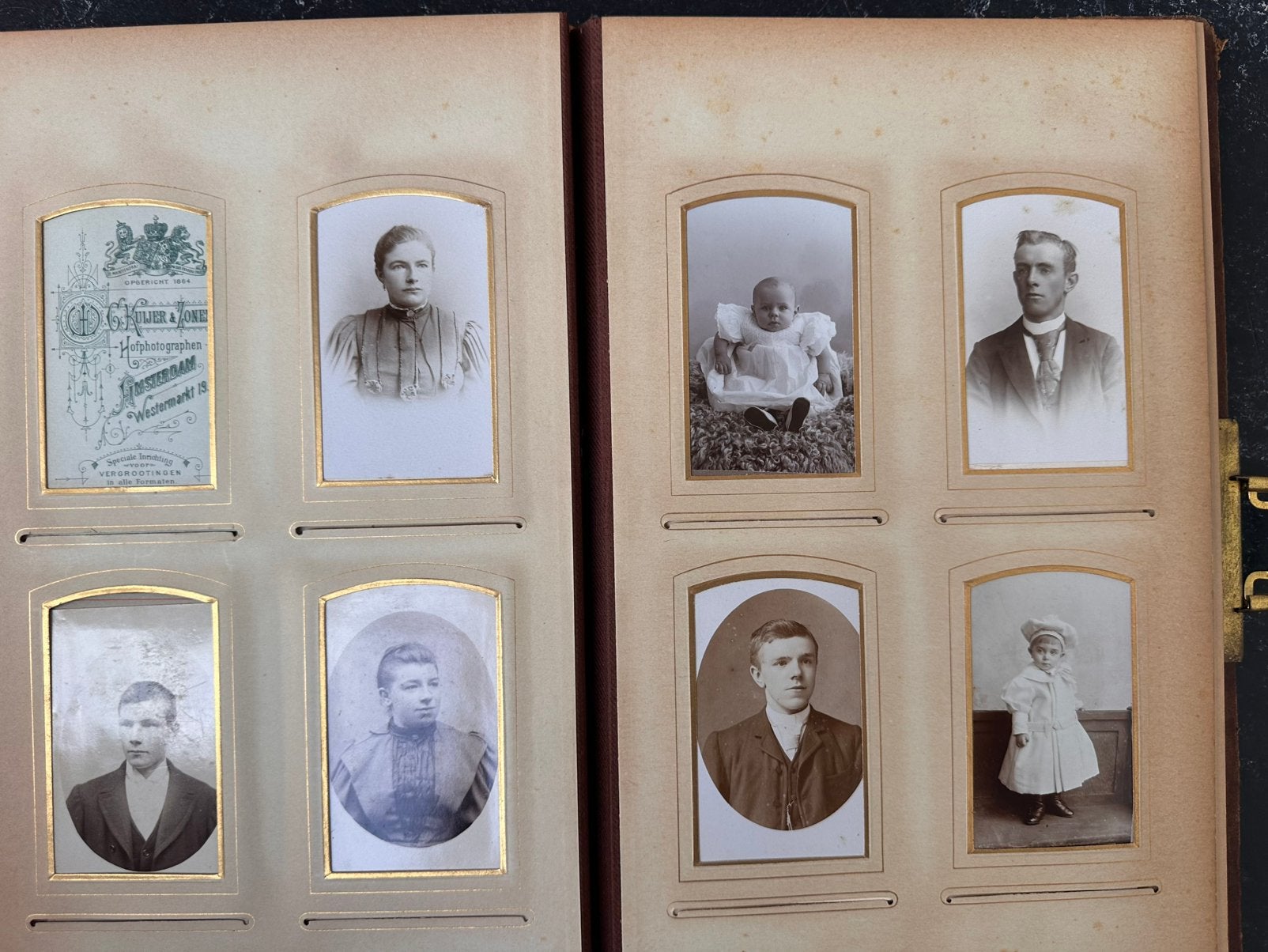 Oud fotoalbum met CDV’s, Gebruikt, Foto, Ophalen of Verzenden, Voor 1940