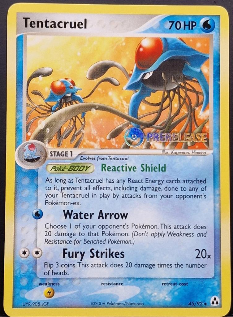 pokemon ex legend maker promo tentacruel prerelease, Ophalen of Verzenden, Zo goed als nieuw, Losse kaart