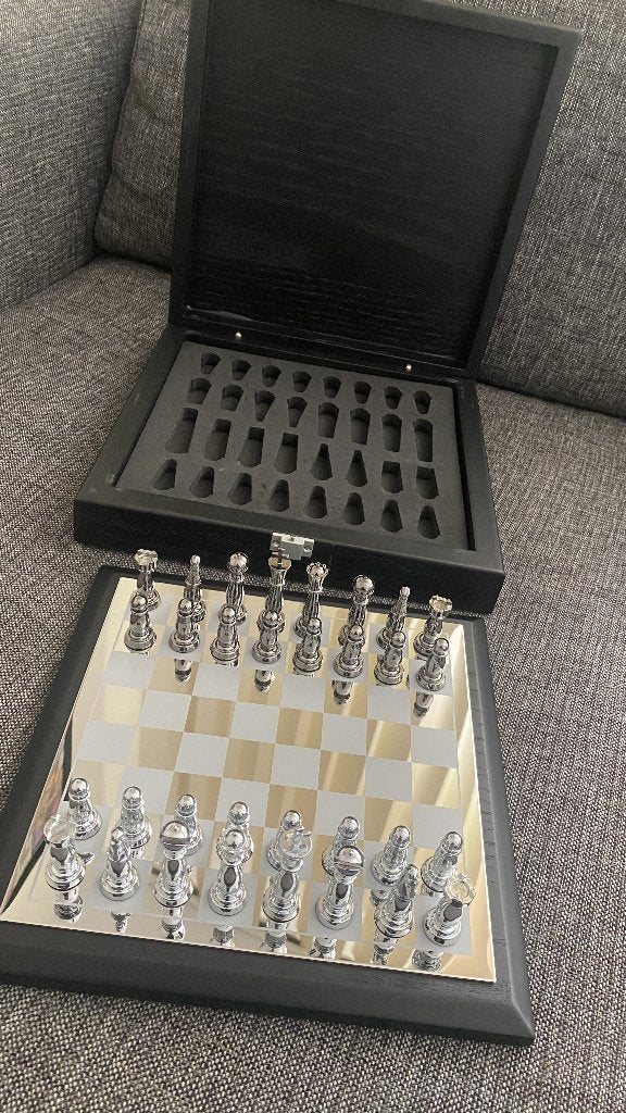 Luxe TEN Varotto schaakset | Houten kist | Metalen stukken, Ophalen
