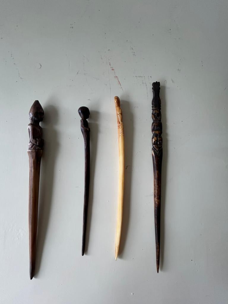 Collectie oud benen haarpinnen Timor Eiland Indonesie tribal, Ophalen of Verzenden