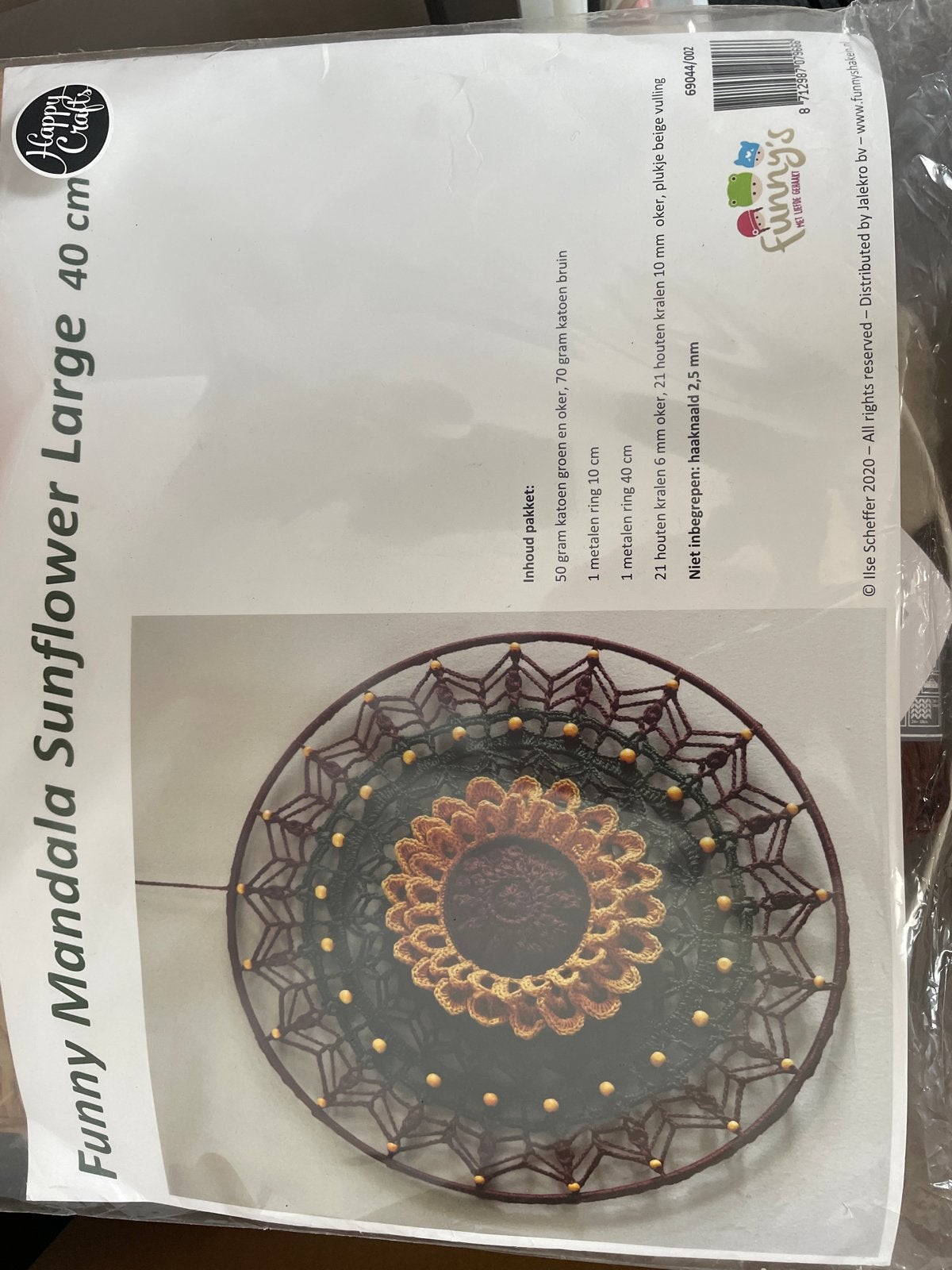 Funny Mandala Sunflower Large 40 cm Knutselset, -, -, Nieuw, Ophalen of Verzenden