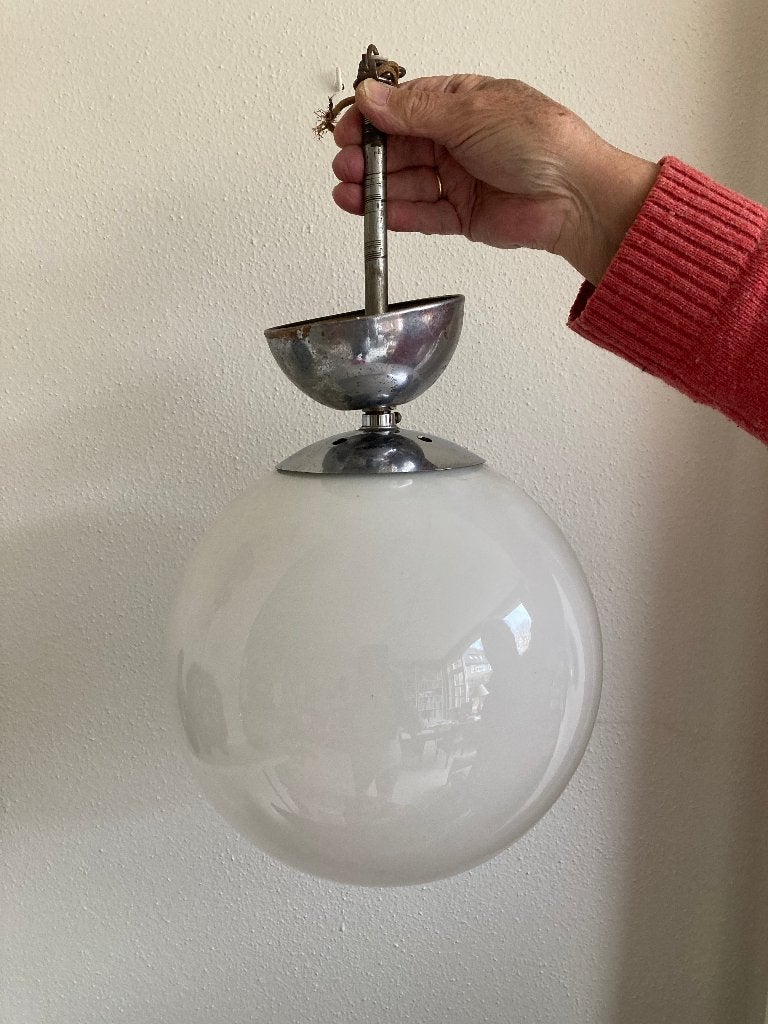 Art Deco Gispen Hanglamp, Ophalen, Gebruikt, Overige fittingen, Glas