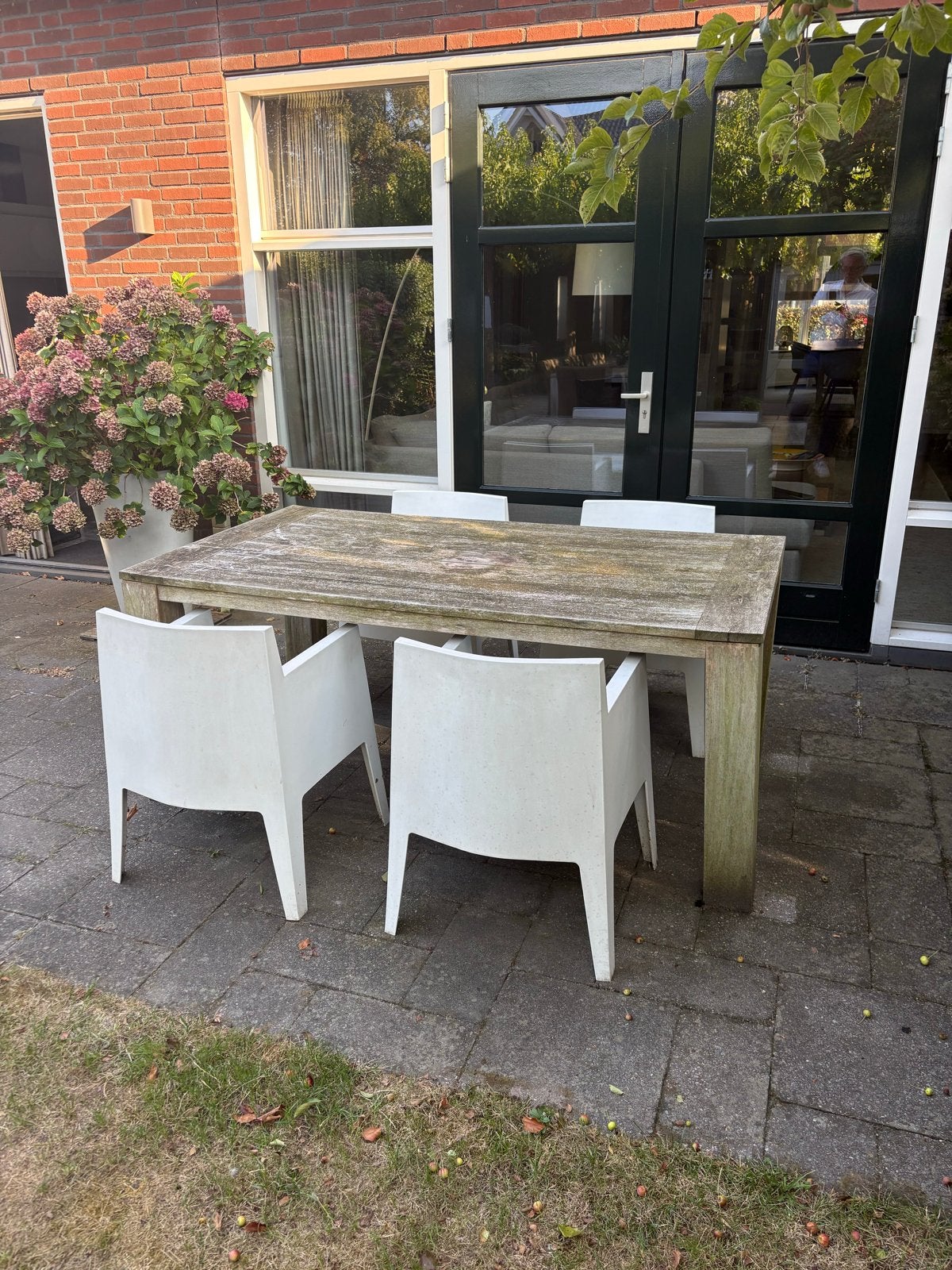 4 x Philippe Starck Driade Stoel Wit Stapelbaar, Ophalen, Gebruikt, Kunststof, Stapelbaar