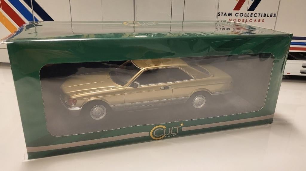 Cult Scale Models Mercedes-Benz W126 C126 380 SEC Gold, Hobby en Vrije tijd, Modelauto's | 1:18, Overige merken, Auto, Ophalen of Verzenden