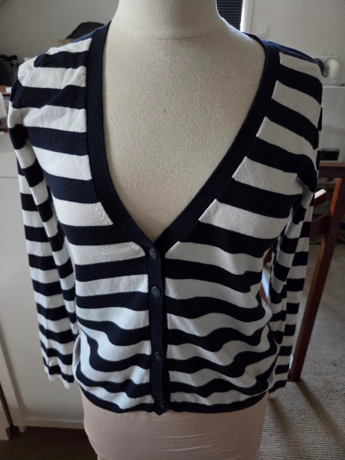 Anna van Toor blauw/wit gestreept zomer  vestje maat M, Kleding | Dames, Truien en Vesten, Maat 38/40 (M), Ophalen of Verzenden