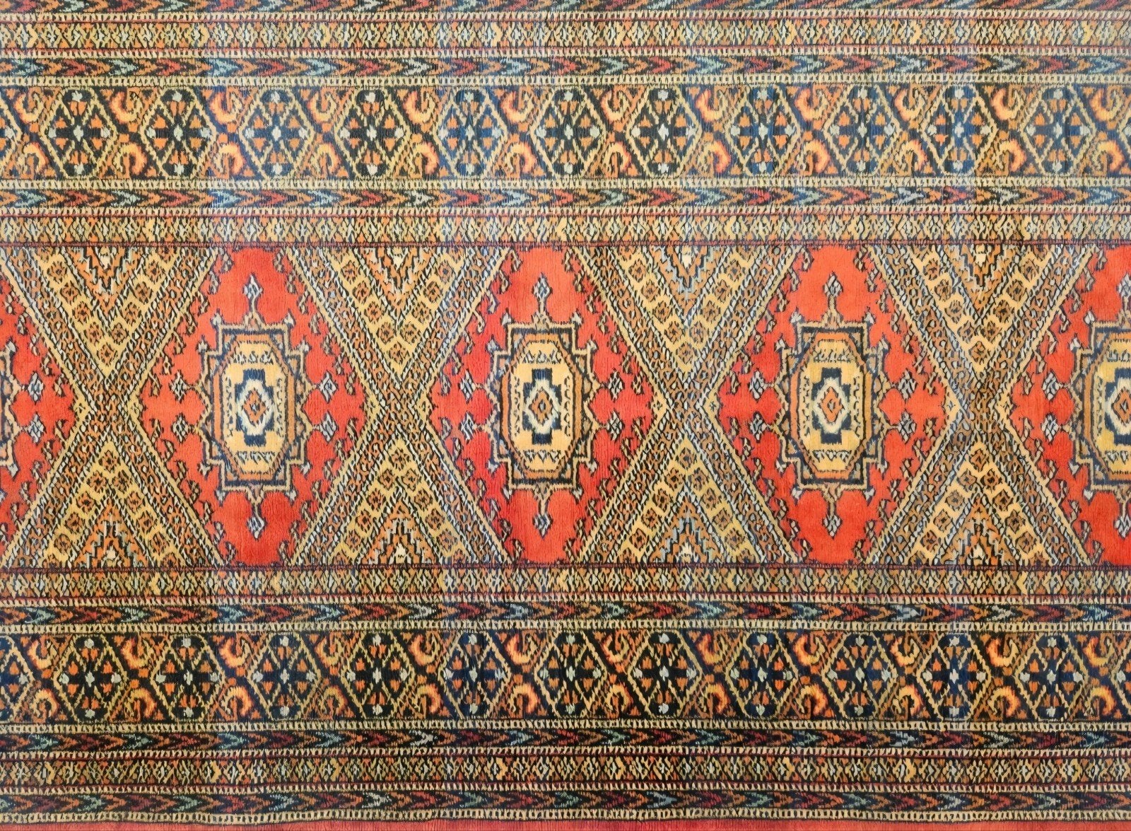 Vintage oosters wol tapijt loper Samarkand rood 81x278cm, Oosters, Traditioneel, Persian, geometrisch, vintage, hype, 200 cm of meer