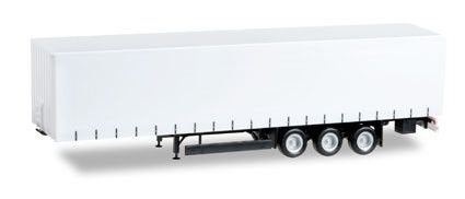 Krone Gordijntrailer, zwart chassis Herpa, Nieuw, Ophalen of Verzenden, Bus of Vrachtwagen, Herpa