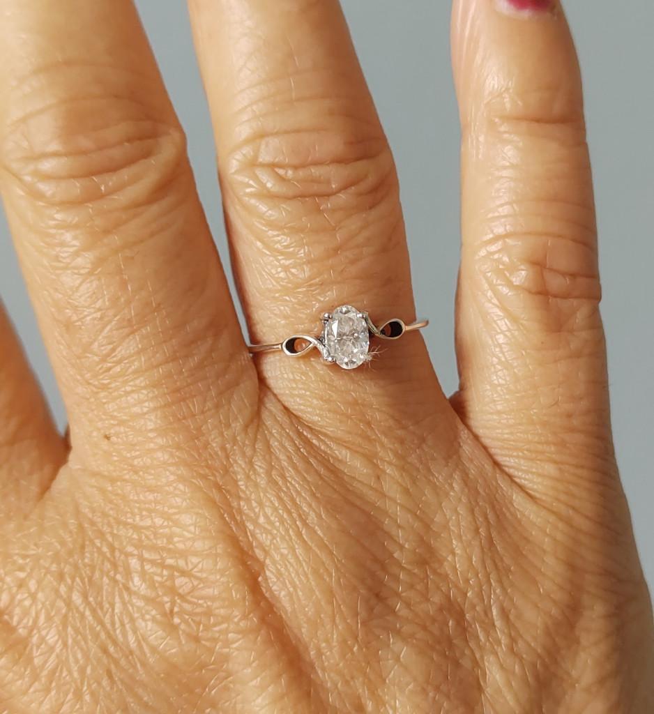 zilveren ring met Moissanite steen zilver 925, O.T., Wit, Nieuw, Ophalen of Verzenden