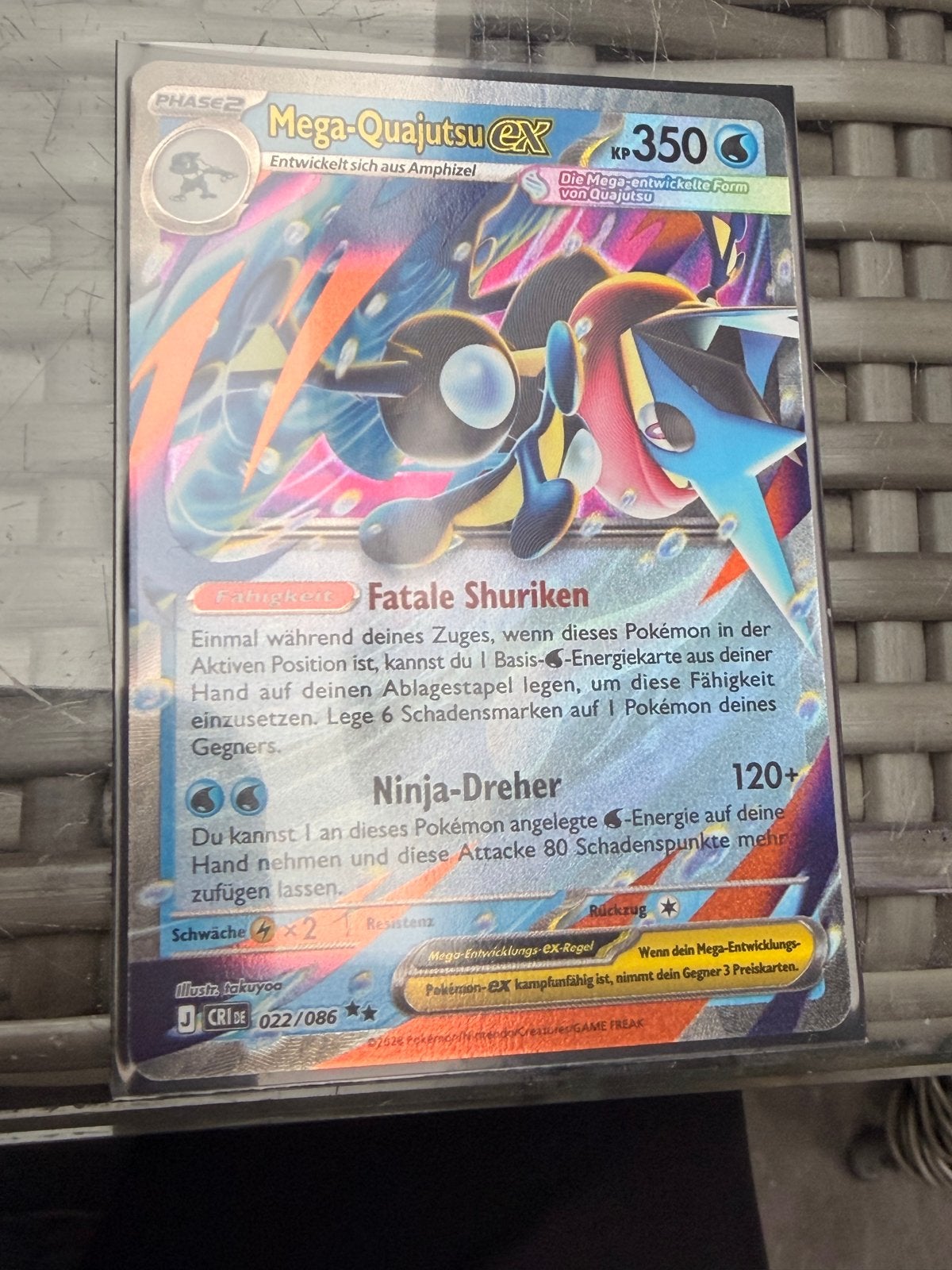 Pokémon Kaart Mega-Quajutsu EX 022/086, Ophalen of Verzenden, Zo goed als nieuw, Losse kaart