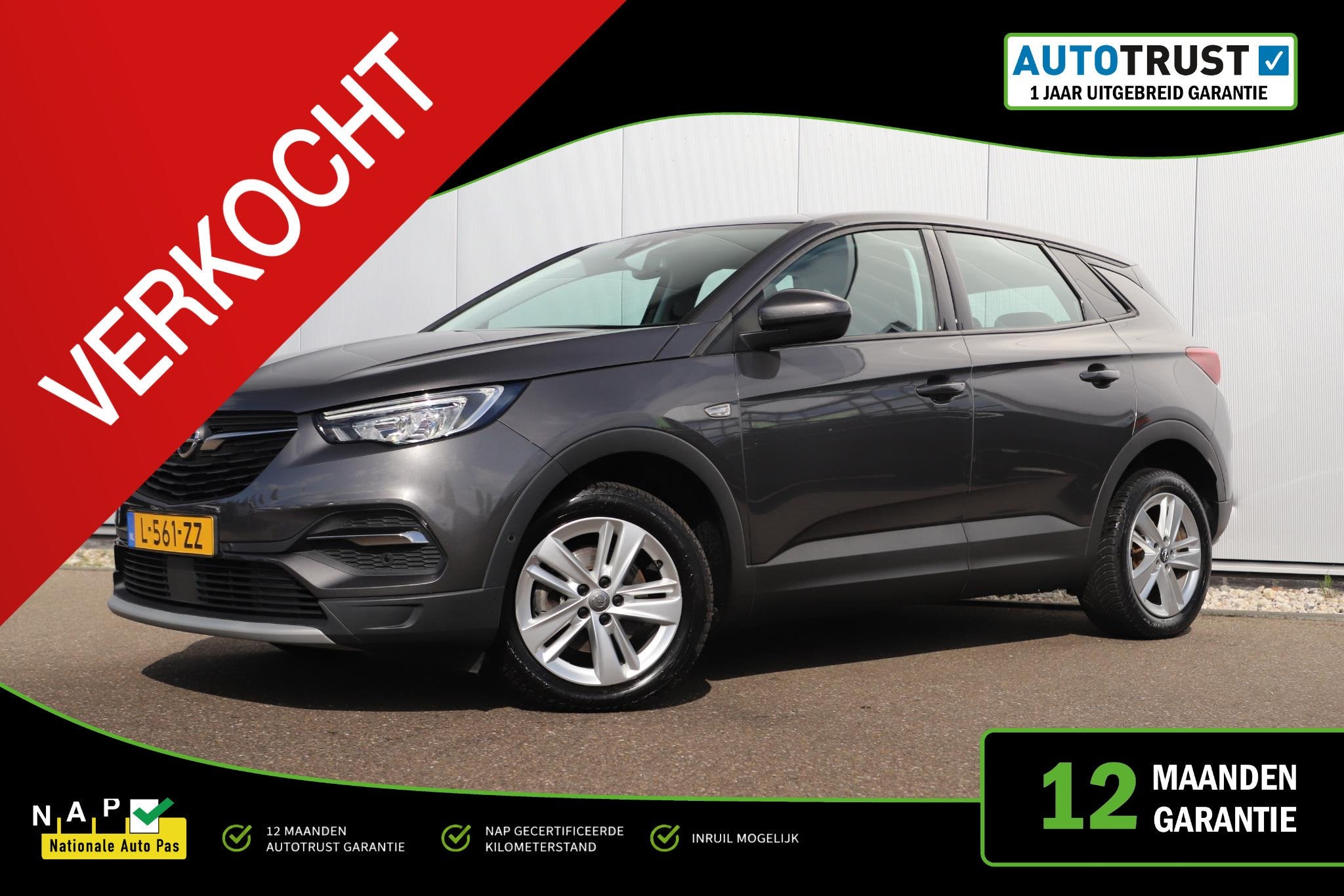 Opel Grandland X 1.2 Turbo Elegance 131PK Automaat LMV Sport, Auto's, Gebruikt, 1199 cc, Met garantie (alle), Leder en Stof