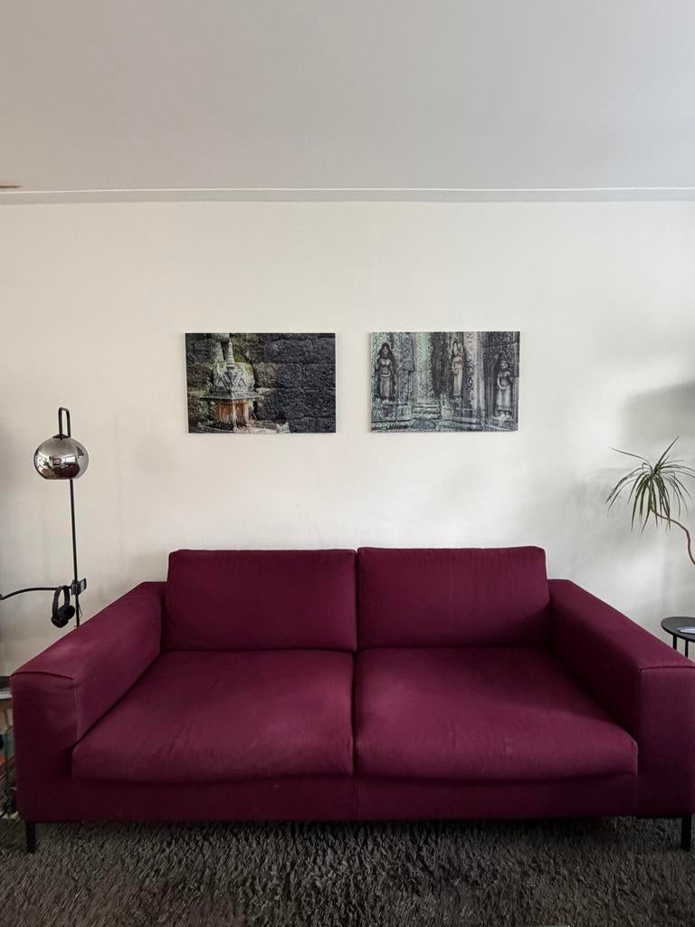 Comfortabele 3-persoons bank van viltwol, 217x90cm, Driepersoons, 75 tot 100 cm, Ophalen of Verzenden, Zo goed als nieuw