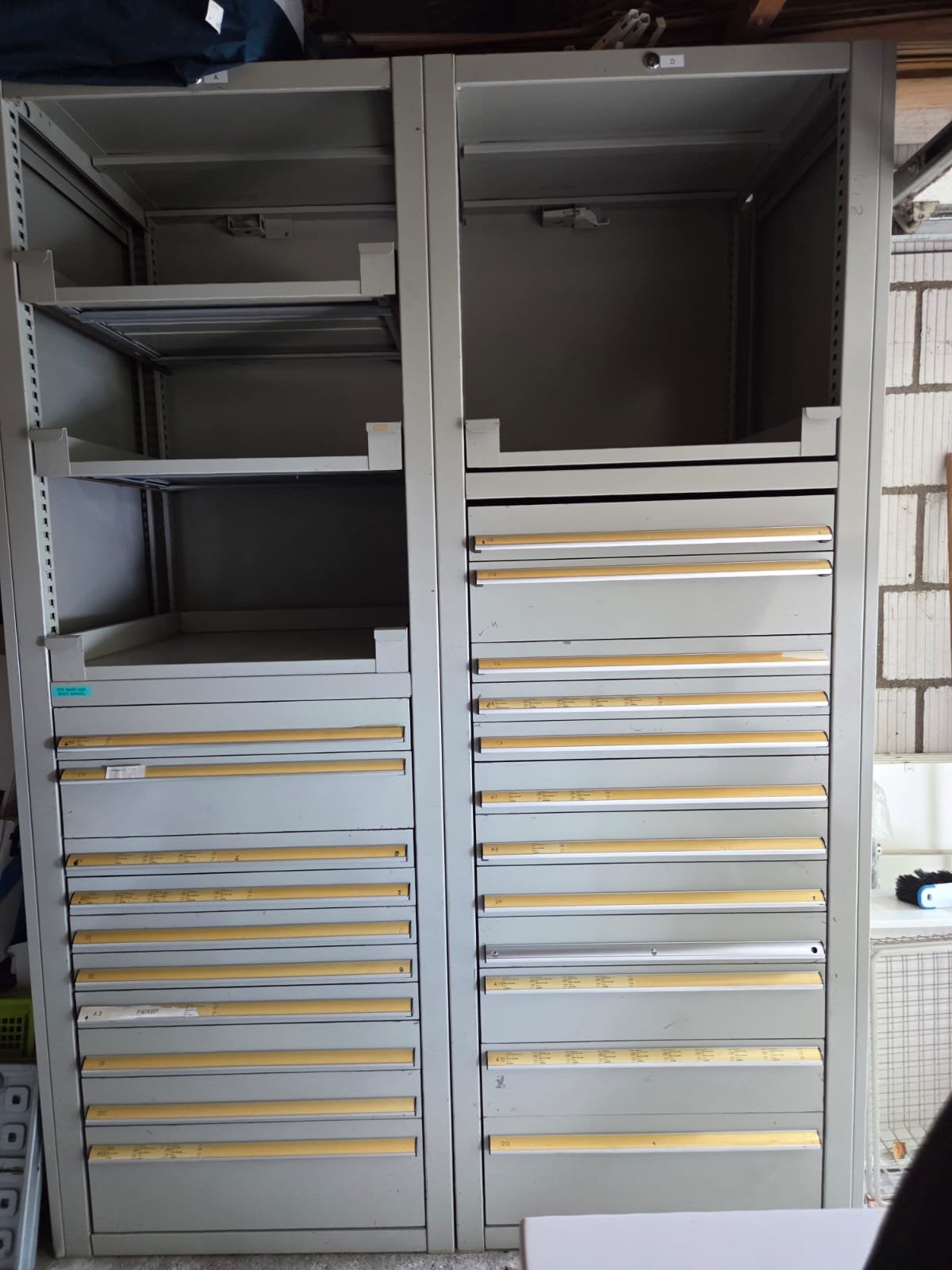2 robuuste Lista werkplaatskasten te koop, Tuin en Terras, Tuinhuizen, Ophalen, Zo goed als nieuw, Metaal, Schuur
