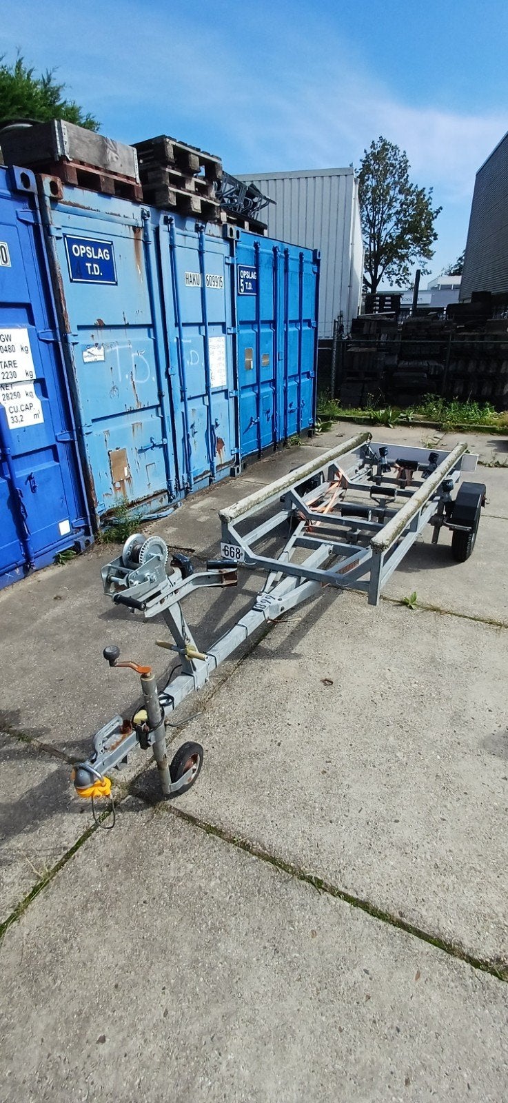 Kantelbare boottrailer voor boten tot 4,5 meter, Ophalen of Verzenden, Gebruikt
