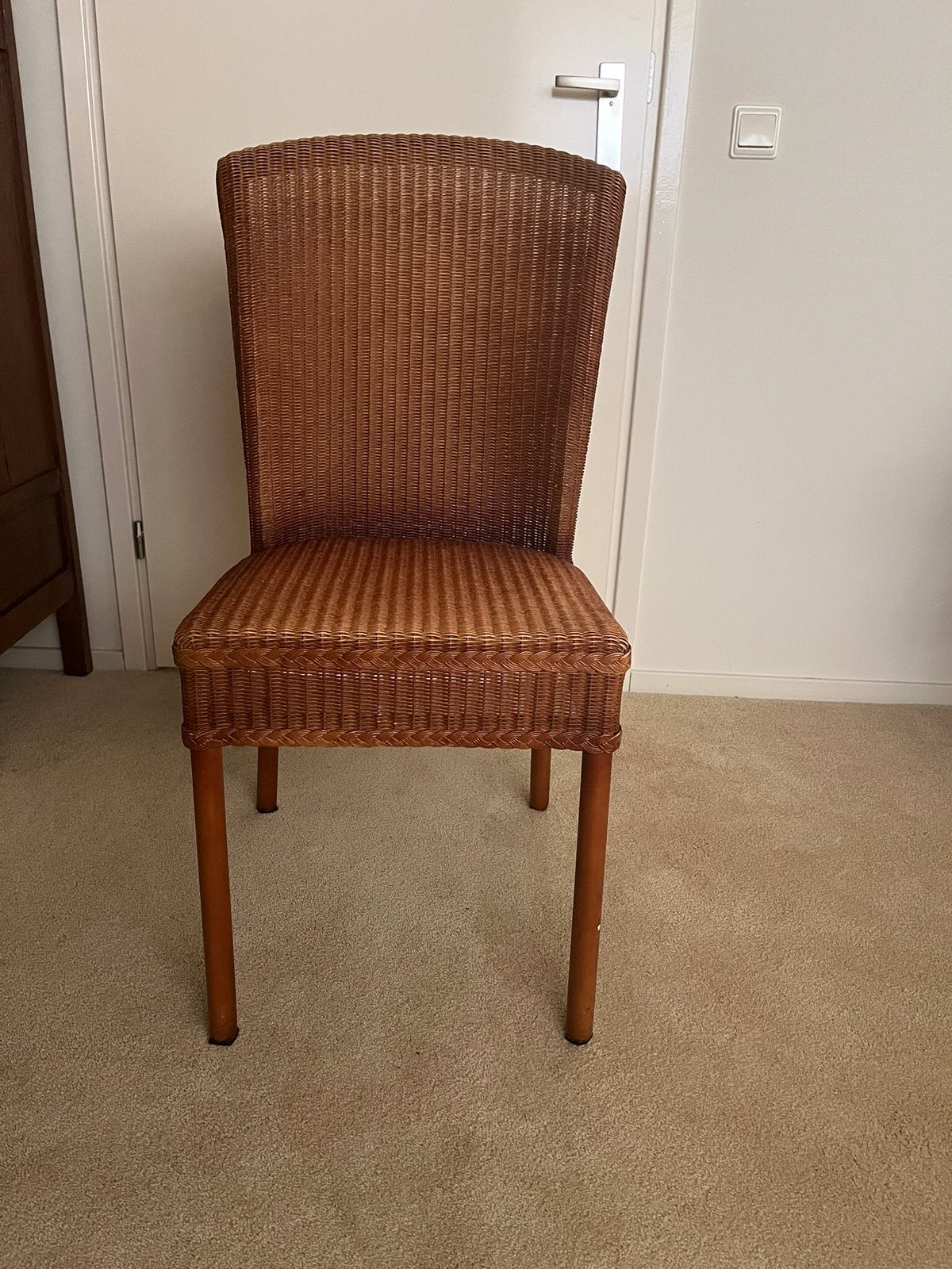 Eetkamerstoel Lloyd Loom, Huis en Inrichting, Stoelen, Ophalen, Zo goed als nieuw, Bruin, Eén