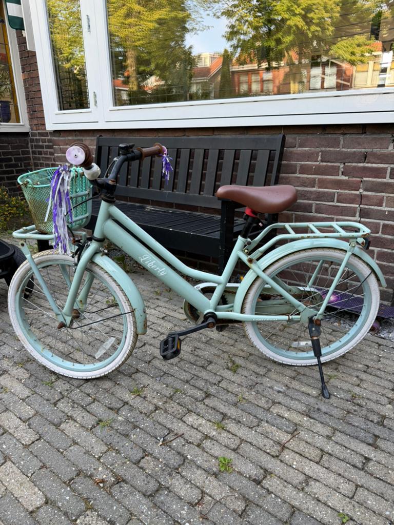 Leuke kinderfiets Liberty - Lichtblauw, Ophalen, Gebruikt, Terugtraprem, 16 tot 20 inch