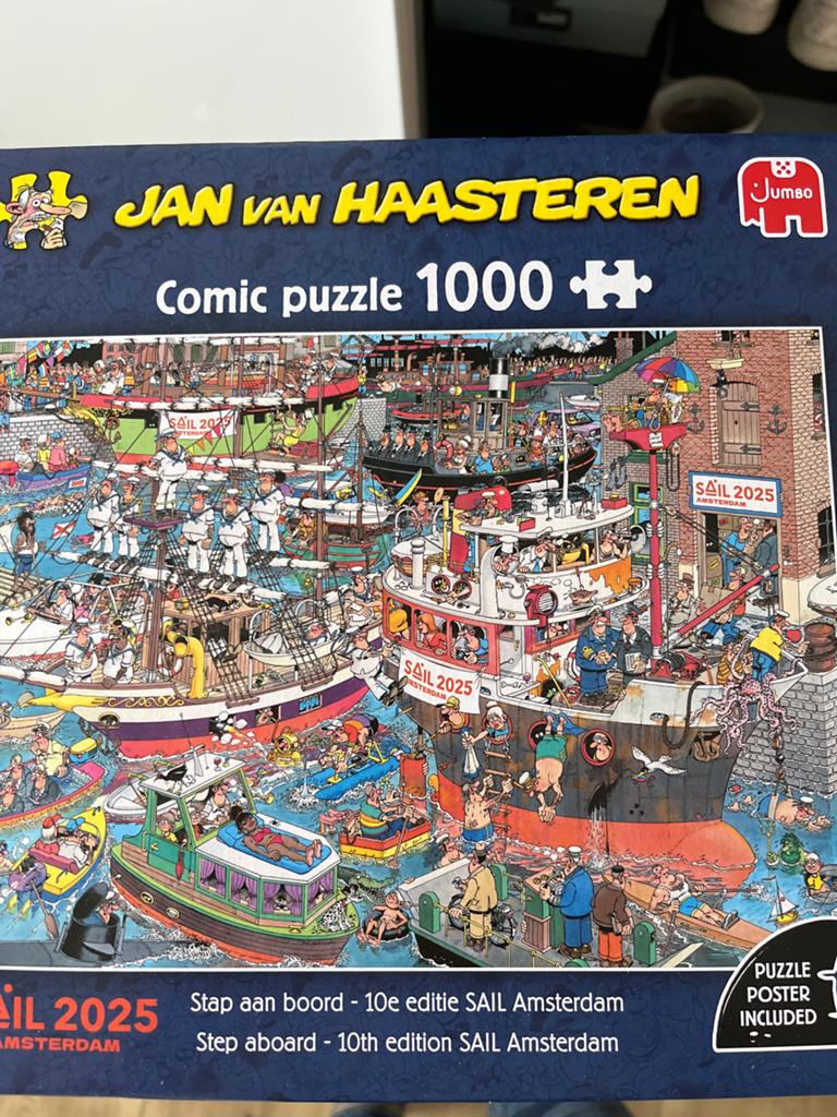 Jan van Haasteren puzzel, sail Amsterdam, Ophalen of Verzenden, 500 t/m 1500 stukjes, Zo goed als nieuw