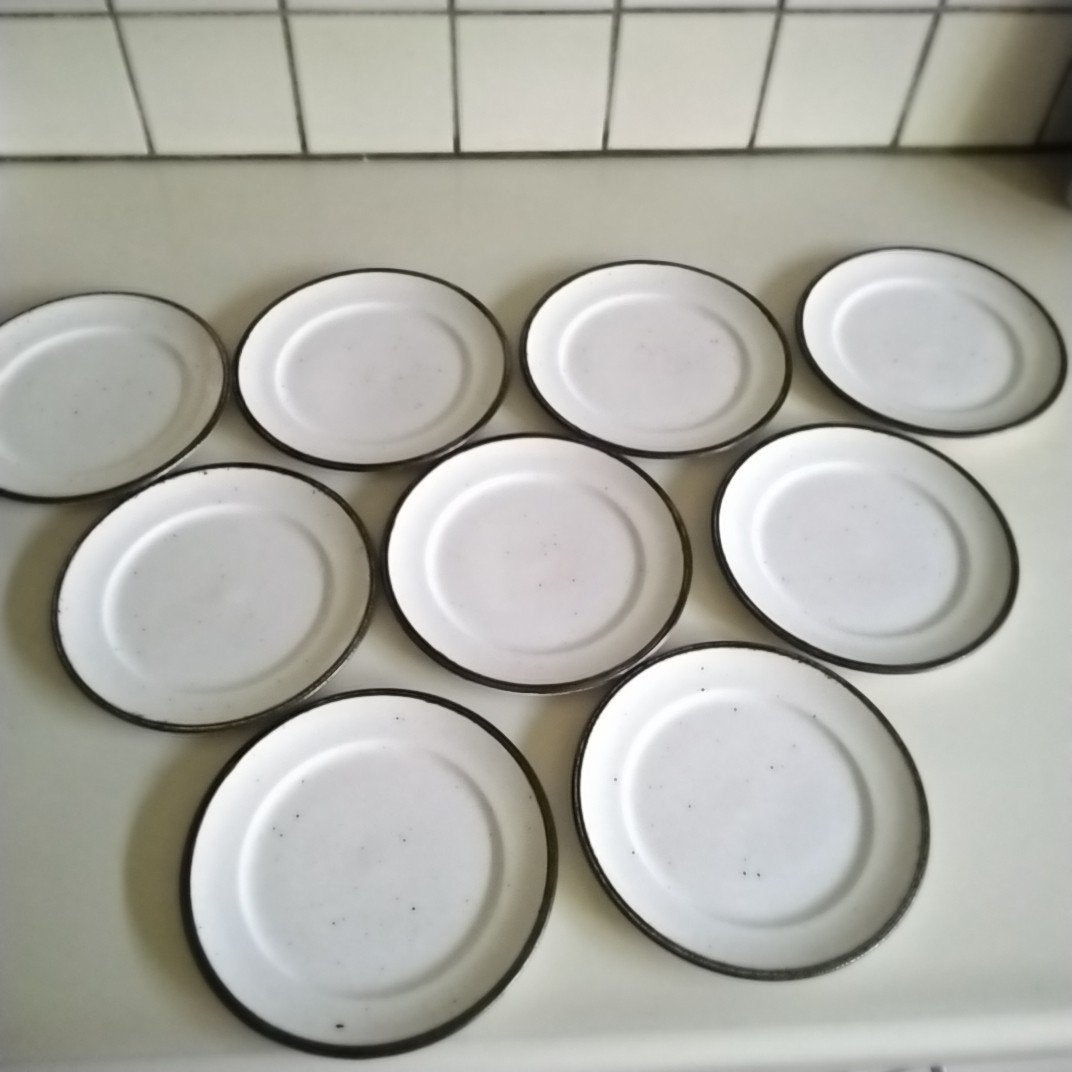 Johnson  brothers 9 taartbordjes ironstone "desert sand", Ophalen of Verzenden, Zo goed als nieuw, Porselein, Overige stijlen