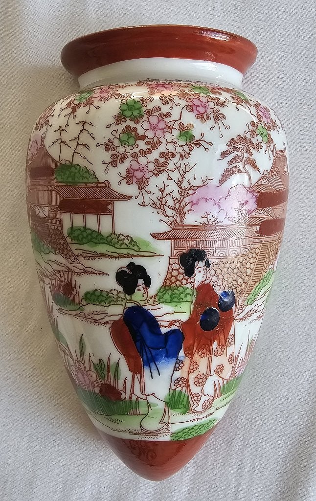 Authentiek kegelvormige Japanse porseleinen Wandvaas, Ophalen of Verzenden