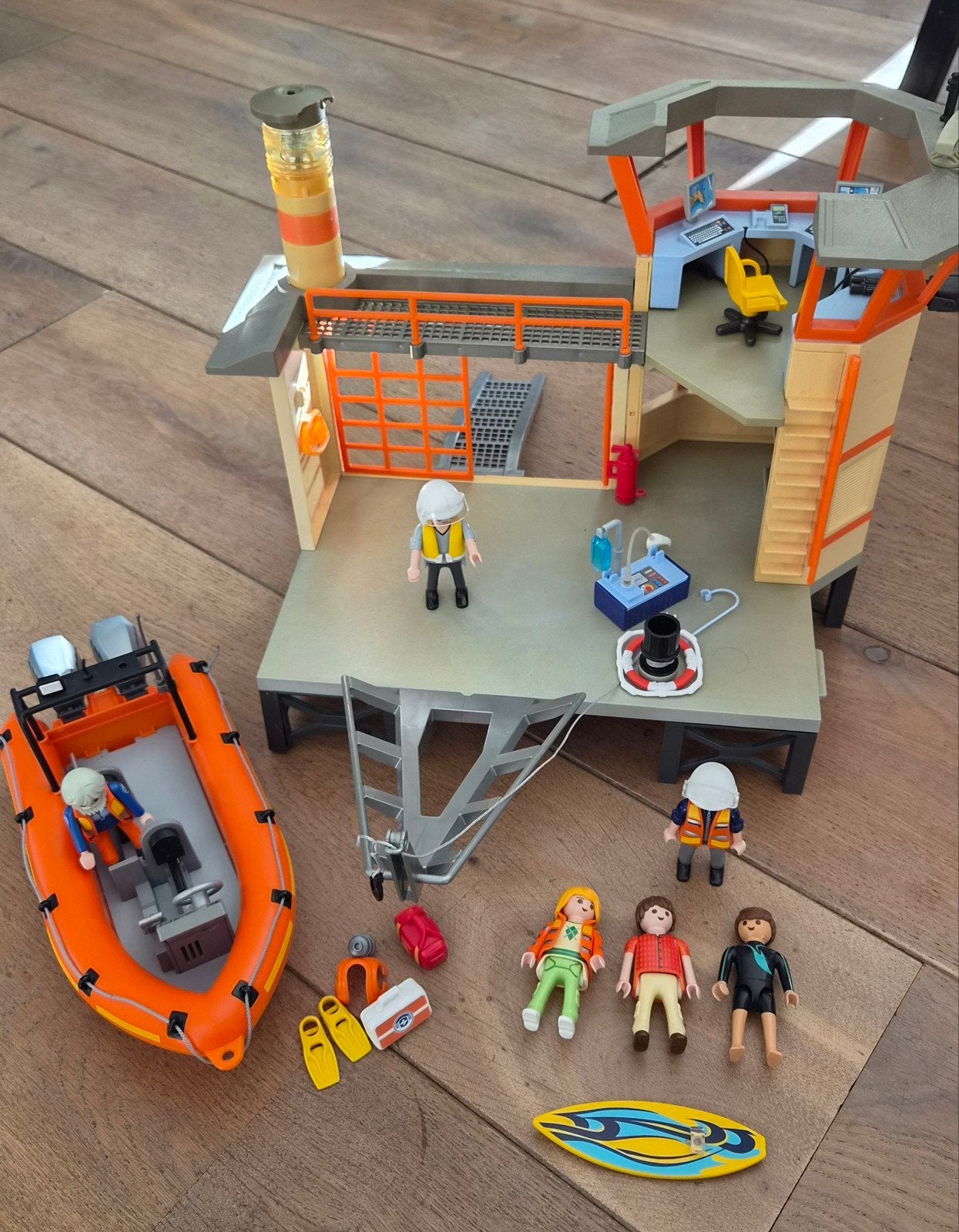 Playmobil 5539 Reddingsstation met boot - bijna compleet, Kinderen en Baby's, Speelgoed | Playmobil, Gebruikt, Gebouw, Complete set