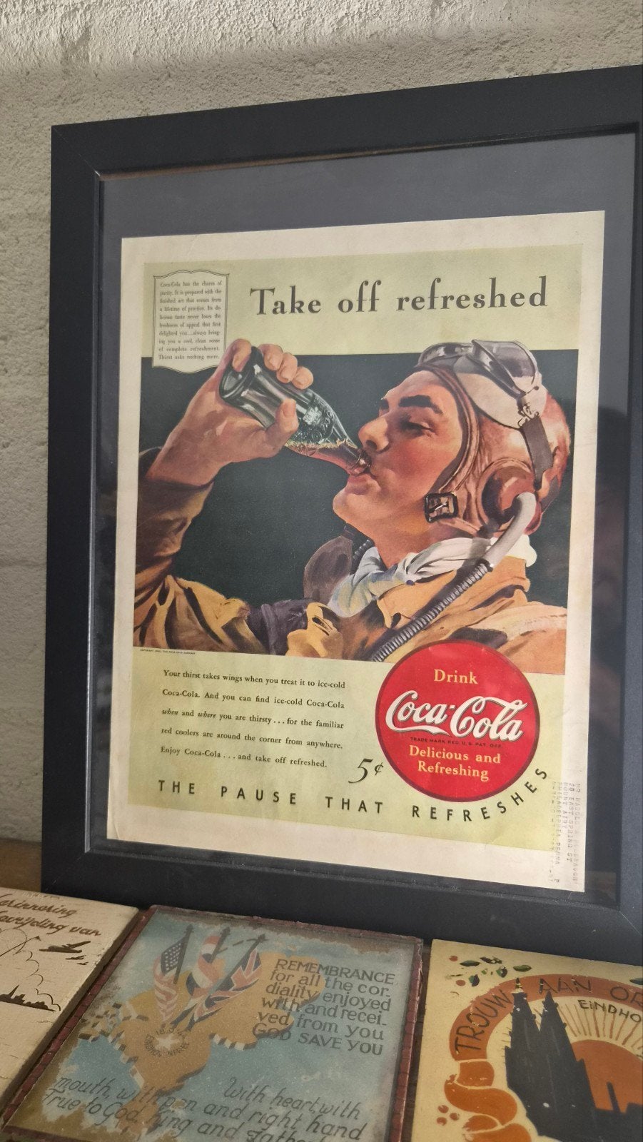 Coca-Cola WWII reclame print, Ophalen of Verzenden, Amerika, Foto of Poster