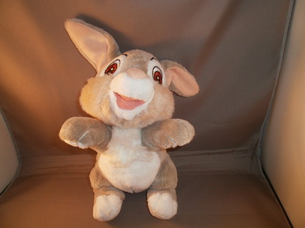 Disney konijn nicotoy stampertje 26 cm velours grijs/bruin, Disney, Grijs, Ophalen of Verzenden, Wasbaar