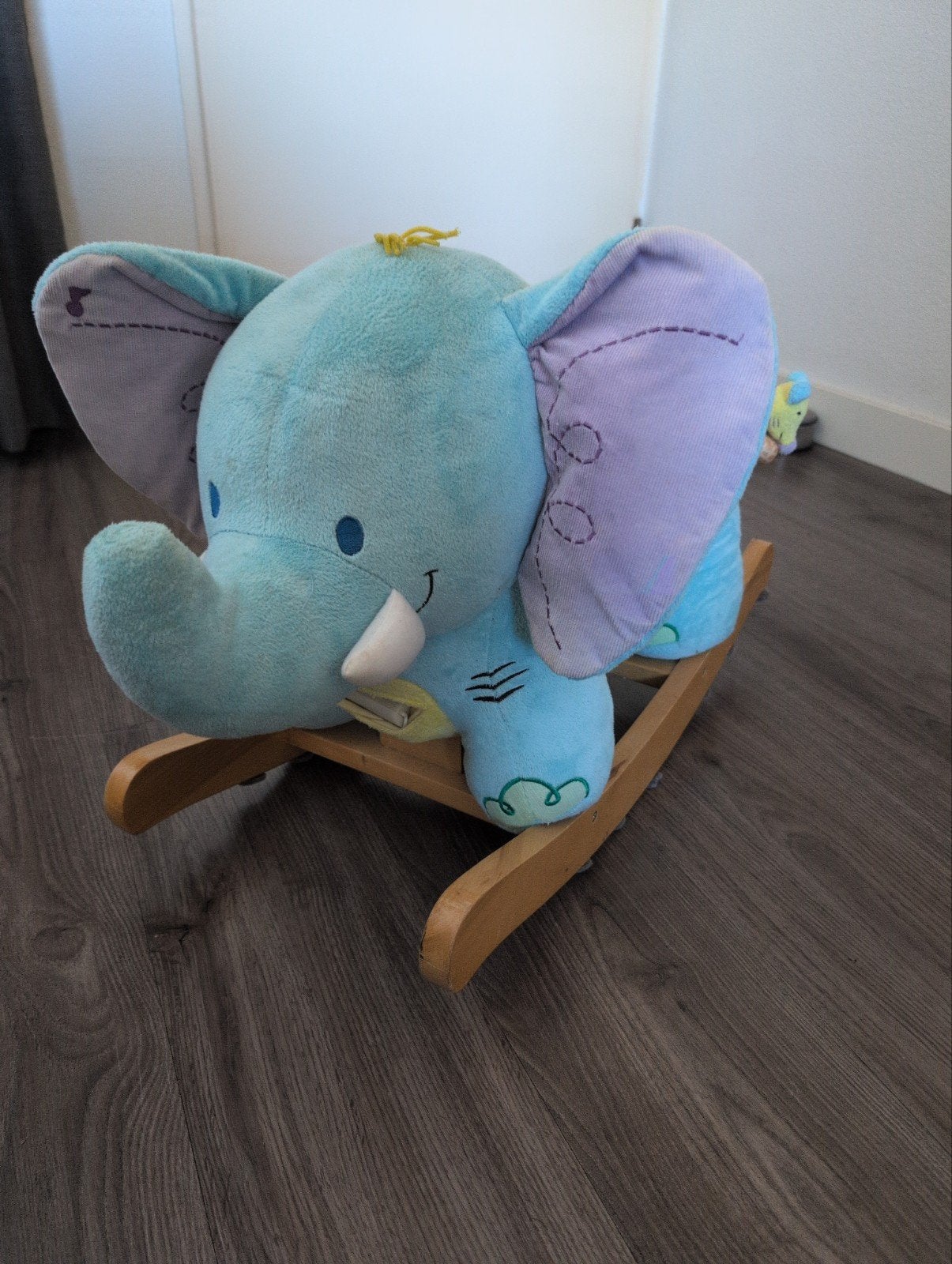Schattige blauwe olifant schommelstoel voor baby's, Ophalen of Verzenden, Zo goed als nieuw, Overige typen