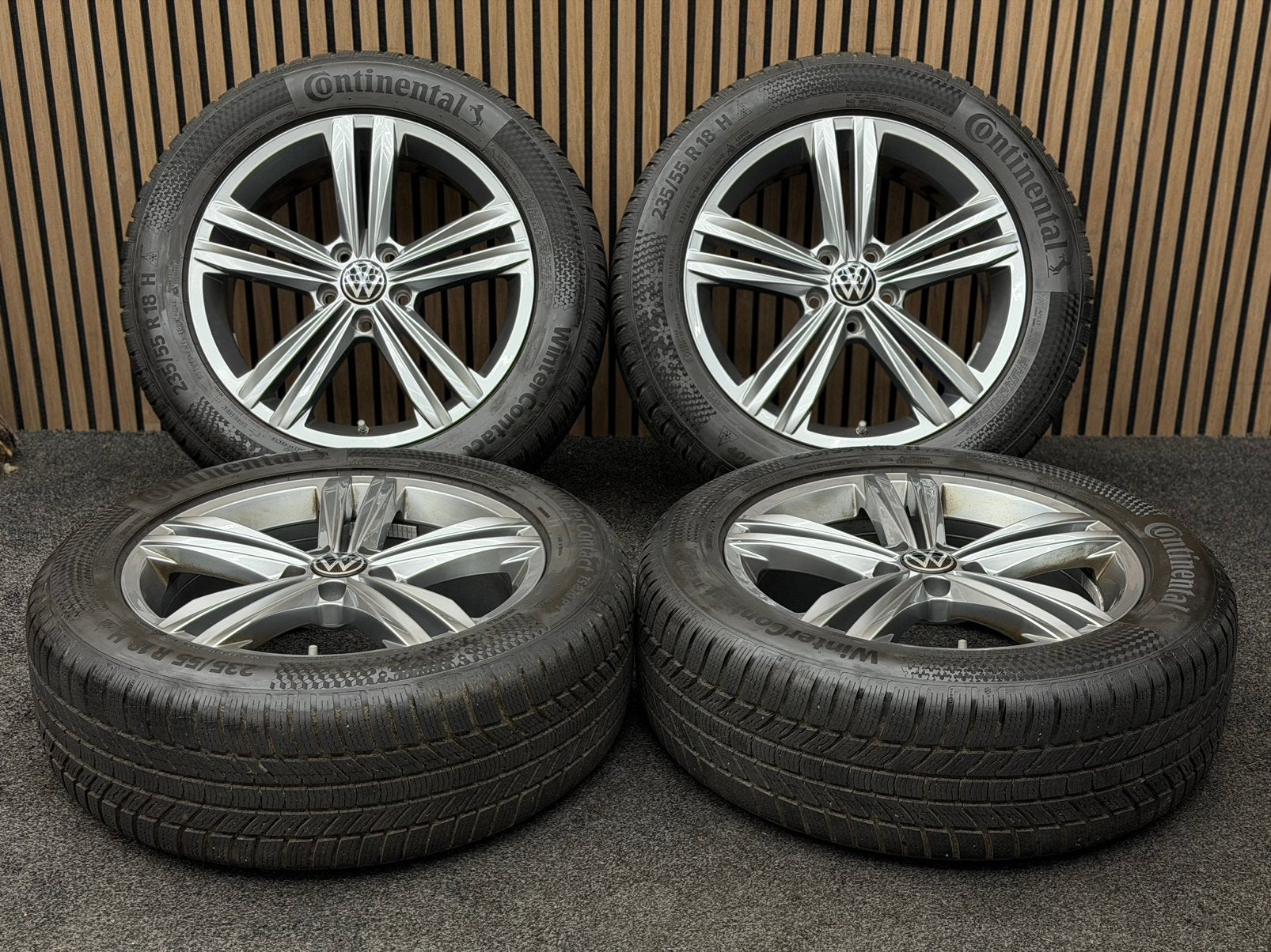 Originele 18 inch VW Tiguan Sebring 5x112 TPMS Continental, Ophalen, 18 inch, ., Banden en Velgen